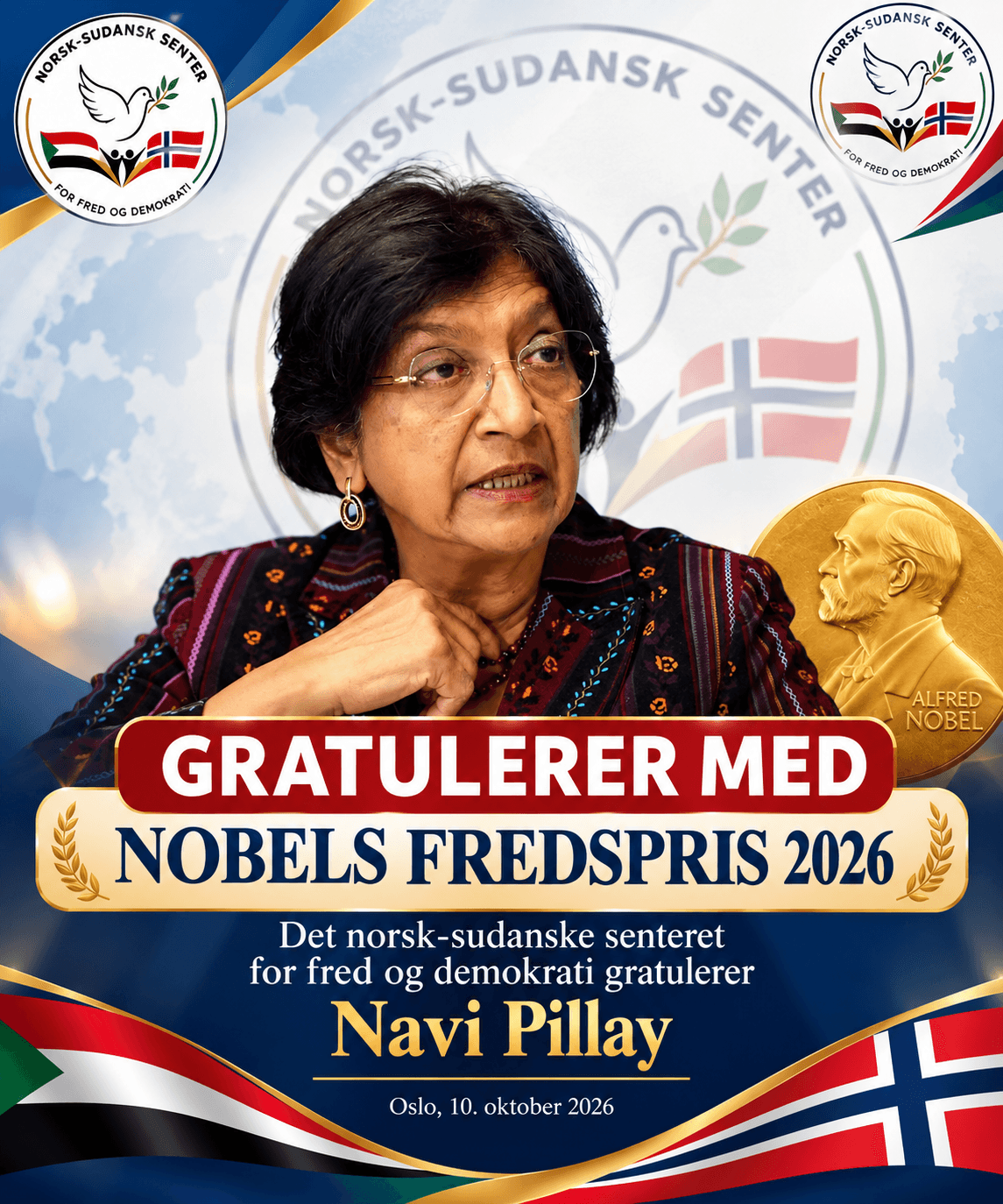 GRATULERER MED NOBELS FREDSPRIS 2026